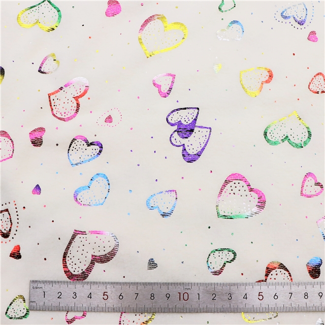 heart hot stamping single-sided fleece fabric