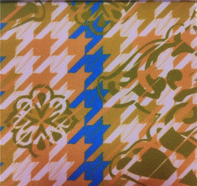 houndstooth polyester digital printed fabric