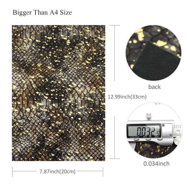 hot stamping silver snake patterned synthetic leather