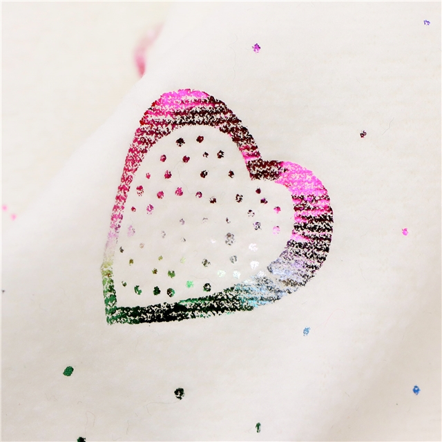 heart hot stamping single-sided fleece fabric