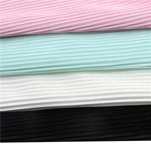2 ways plain pleated knit fabric