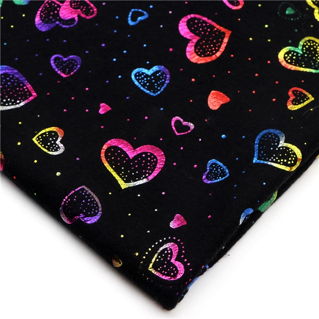 heart hot stamping single-sided fleece fabric