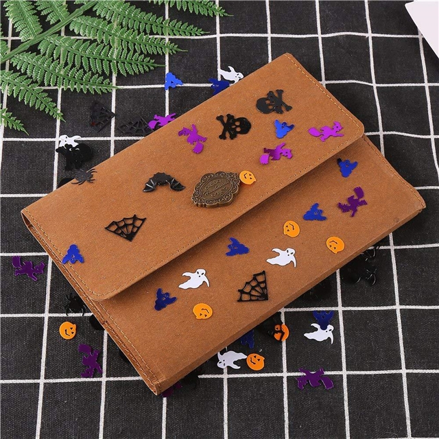 plastic mixed halloween paper scraps ghost bats spider webs pvc glitter packaging filler