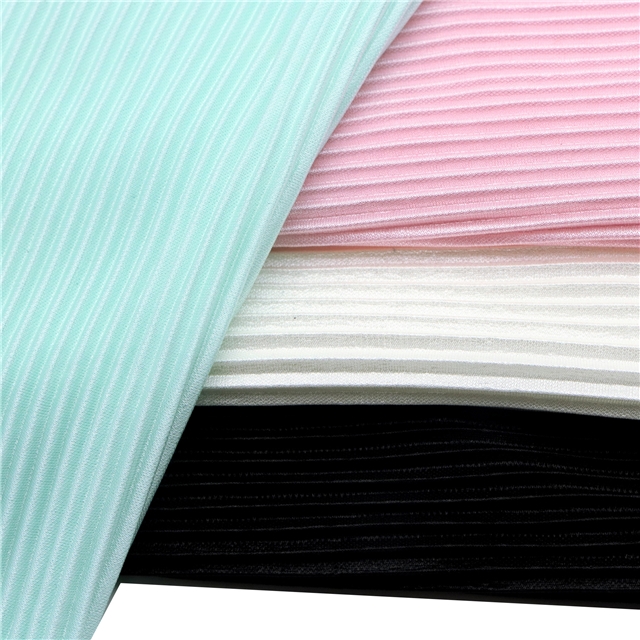 2 ways plain pleated knit fabric