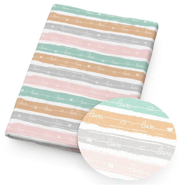 polyester cotton heart rainbow series polyester cotton fabric set (4 pcs/set)