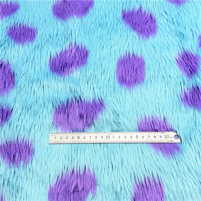 blue and purple monster plush fabric