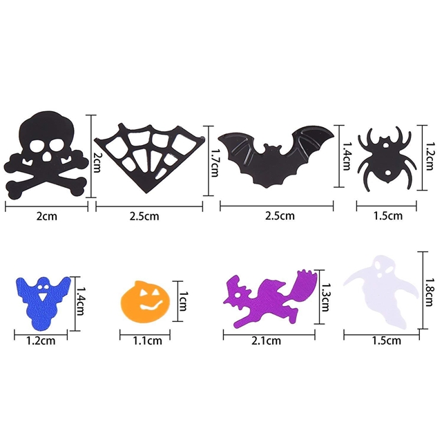 plastic mixed halloween paper scraps ghost bats spider webs pvc glitter packaging filler