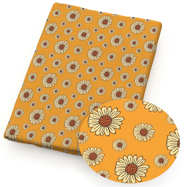 polyester cotton rainbow flowers series polyester cotton fabric set (6 pcs/set)