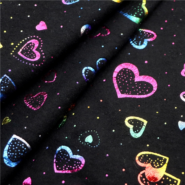 heart hot stamping single-sided fleece fabric