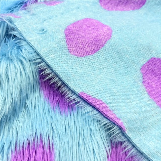 blue and purple monster plush fabric