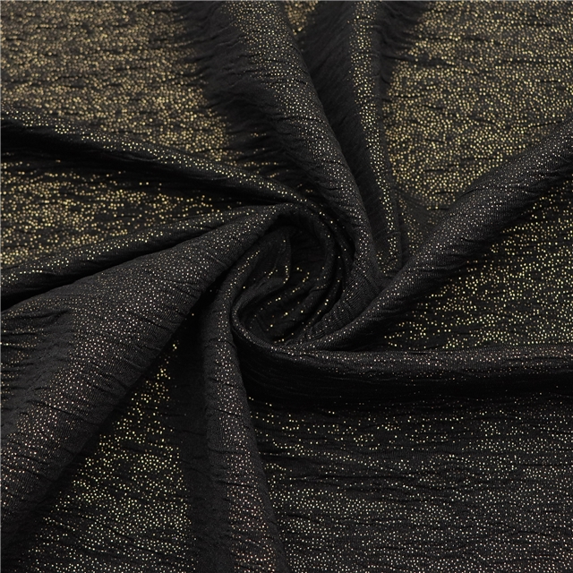 ironed gold and silver fine dot pleated polyester fabric