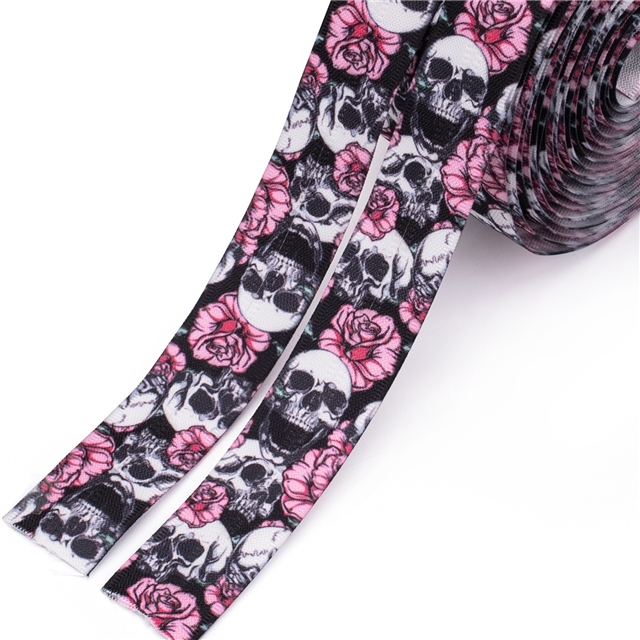 nylon 5# reverse rose skull nylon zipper set (zipper 4.5 meters+10 zipper heads）