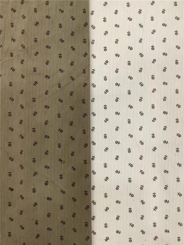 floral printed corduroy fabric