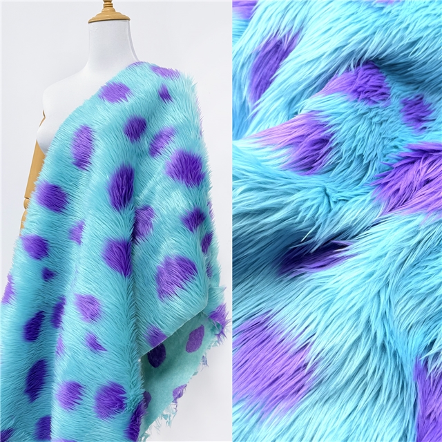 blue and purple monster plush fabric