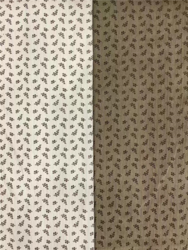 floral printed corduroy fabric