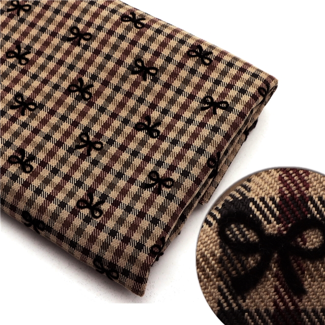 Grid bow flocking fabric 