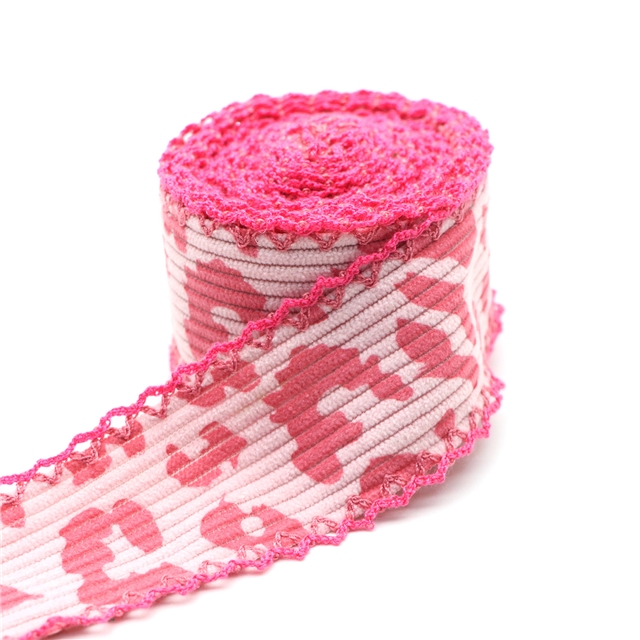 leopard corduroy double layer two-color hook ribbon