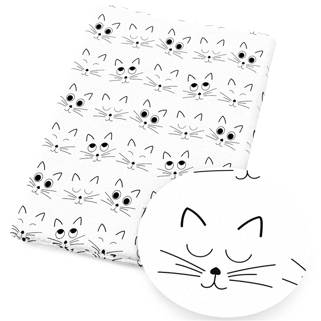 polyester cotton cat footprint series polyester cotton fabric set (8 pcs/set)