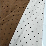 dot bow printed corduroy fabric
