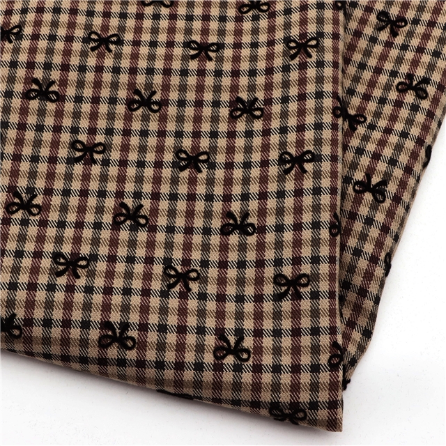 Grid bow flocking fabric 