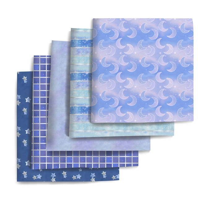 polyester cotton geometric starry sky series polyester cotton fabric set (5 pcs/set)