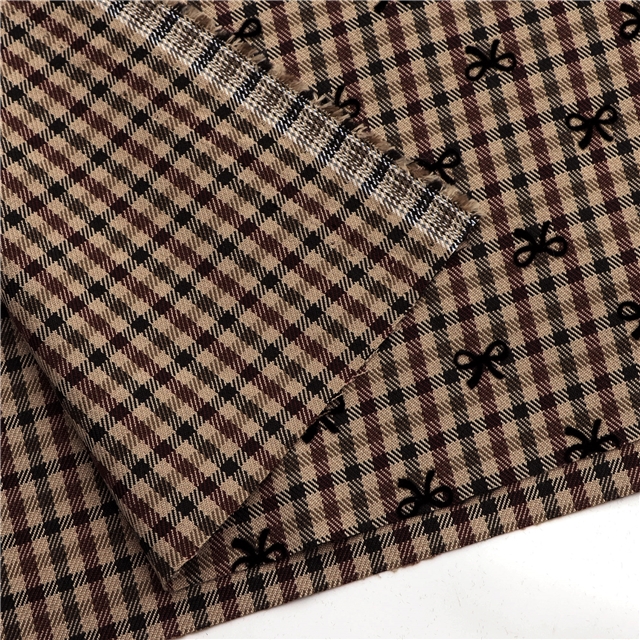 Grid bow flocking fabric 