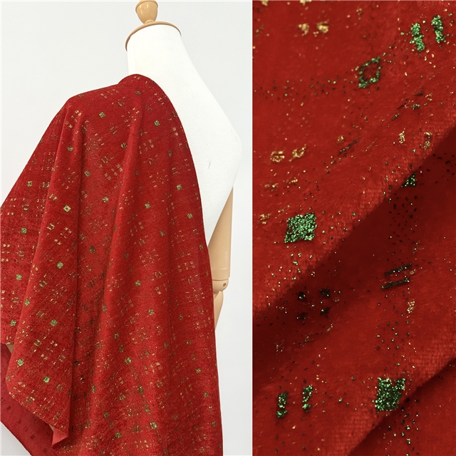 two way micro elasticity glitter plaid faux linen