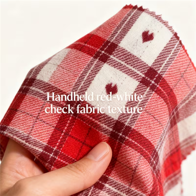 cotton checkered heart-shaped yarn dyed jacquard fabric