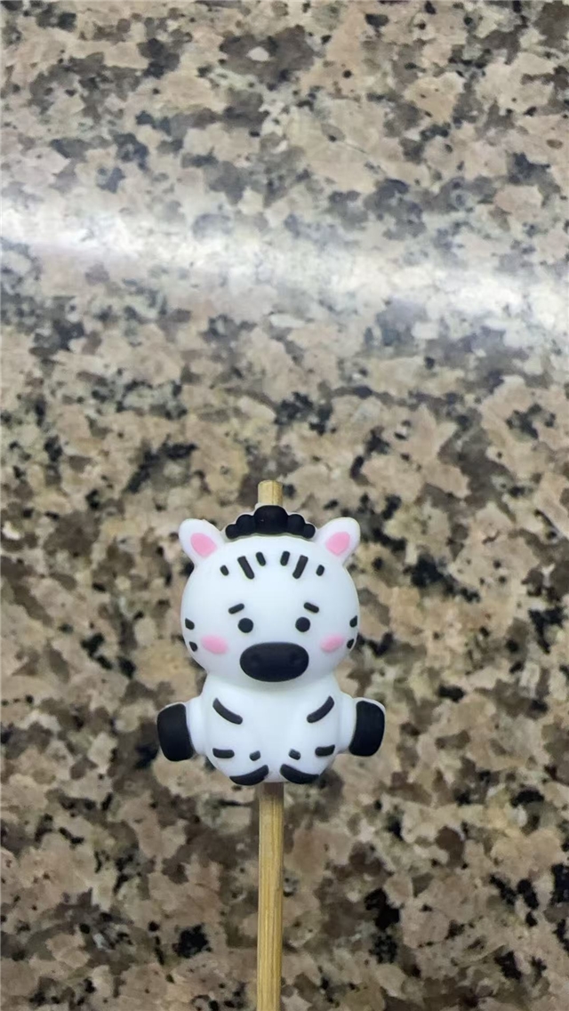 silicone three-dimensional zebra silicone bead