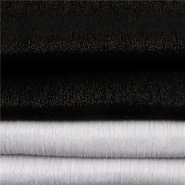 ironed gold and silver fine dot pleated polyester fabric