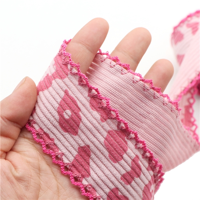 leopard corduroy double layer two-color hook ribbon