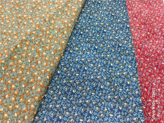 floral printed corduroy fabric