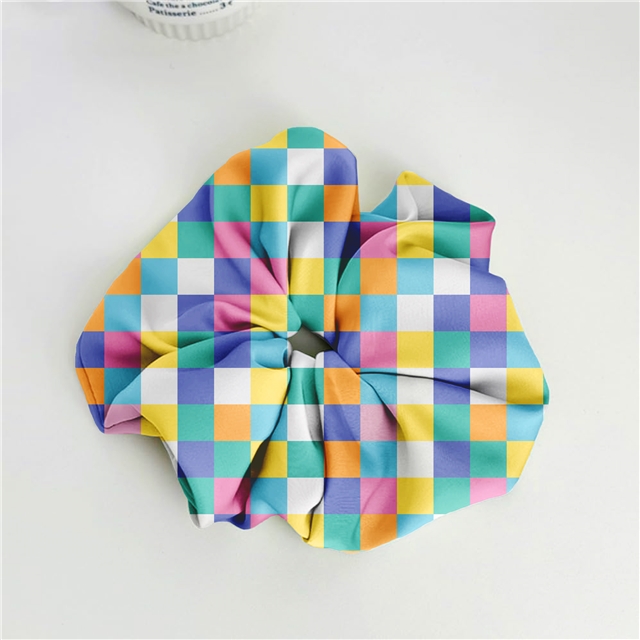 polyester cotton colorful checkered flowers series polyester cotton fabric set (4 pcs/set)