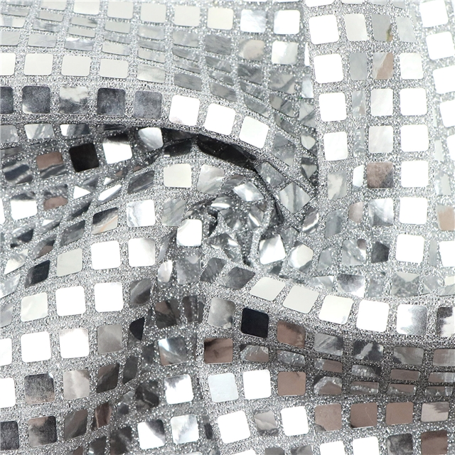 square sequin gold and silver wire needle woven fabric silver,50*150cm(19.7*59.1