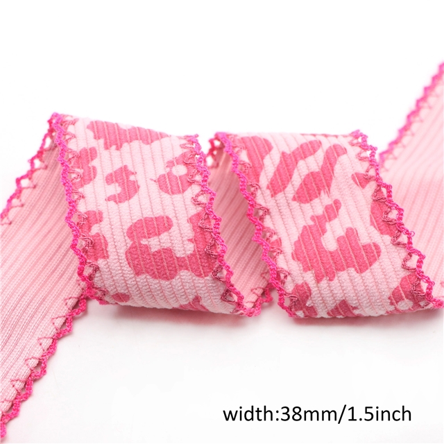 leopard corduroy double layer two-color hook ribbon