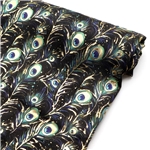 peacock pattern series self printed gold foil satin fabric