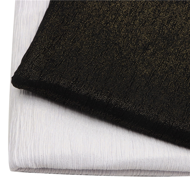 ironed gold and silver fine dot pleated polyester fabric