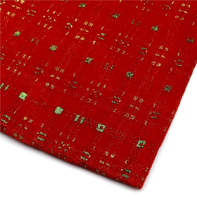 two way micro elasticity glitter plaid faux linen