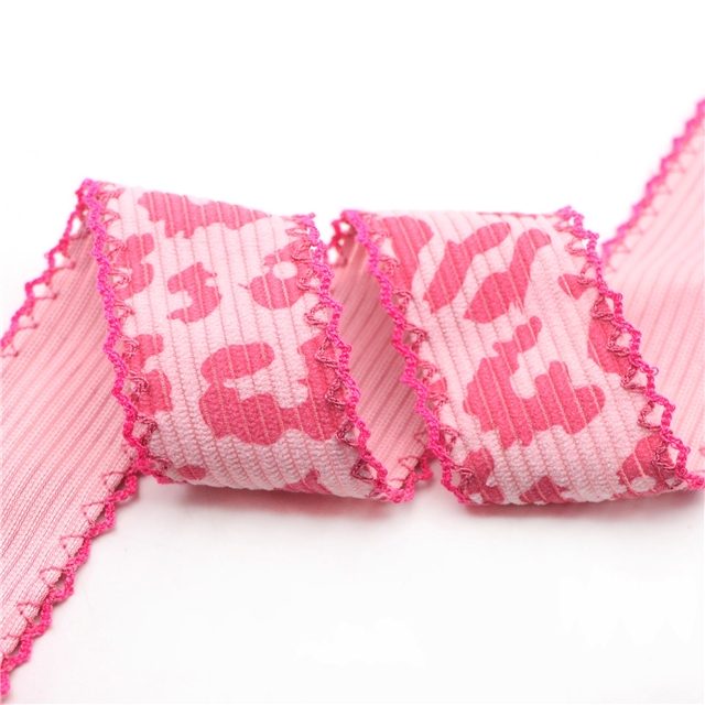 leopard corduroy double layer two-color hook ribbon