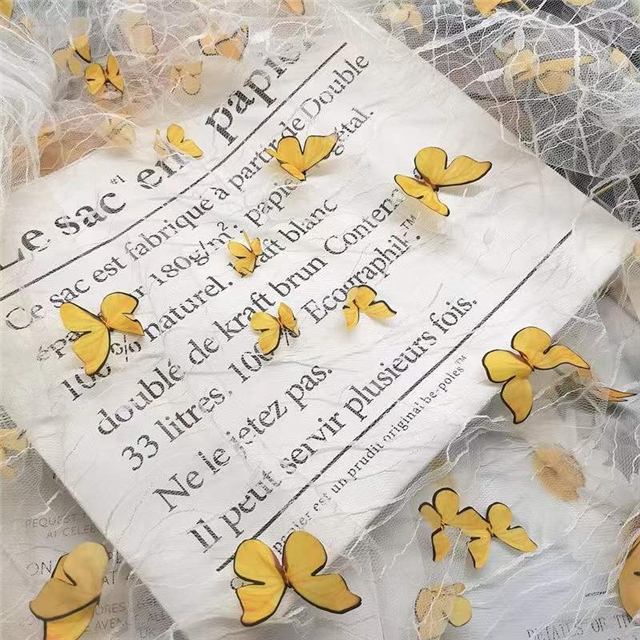 polyester yarn three dimensional butterfly embroidery lace mesh fabric