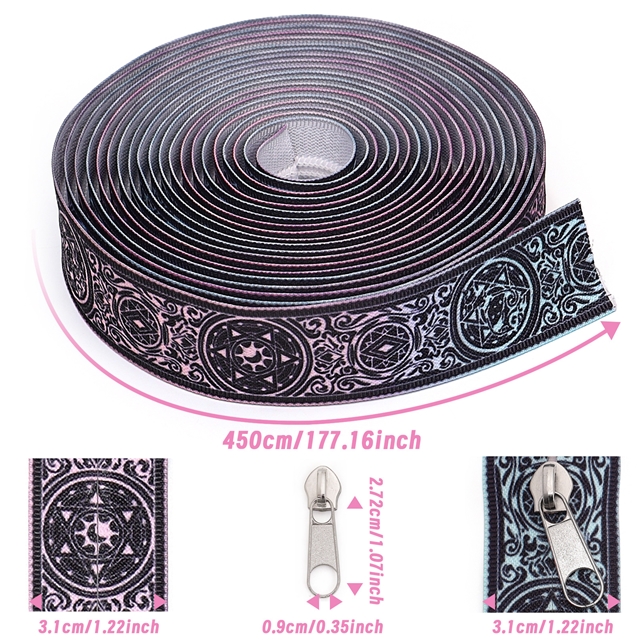 nylon 5# magic series nylon zipper set (zipper 4.5 meters+10 pulls+20 front stops+10 tail stops)