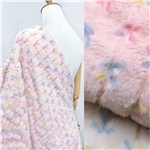 little rabbit fur crocheted rainbow mesh butterfly knot velvet fabric