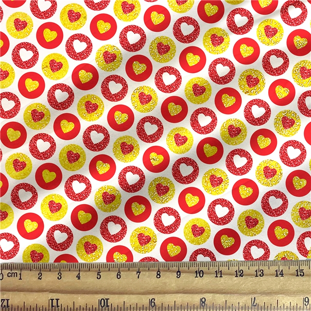 self printed gold foil faux leather fabric