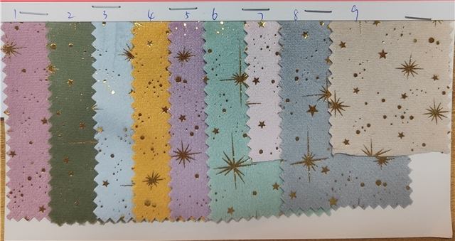 hot stamping dot star short plush fabric