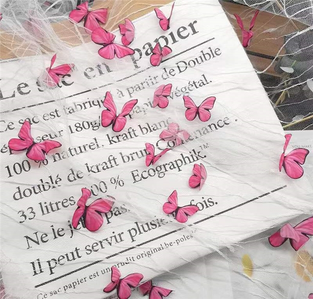 polyester yarn three dimensional butterfly embroidery lace mesh fabric