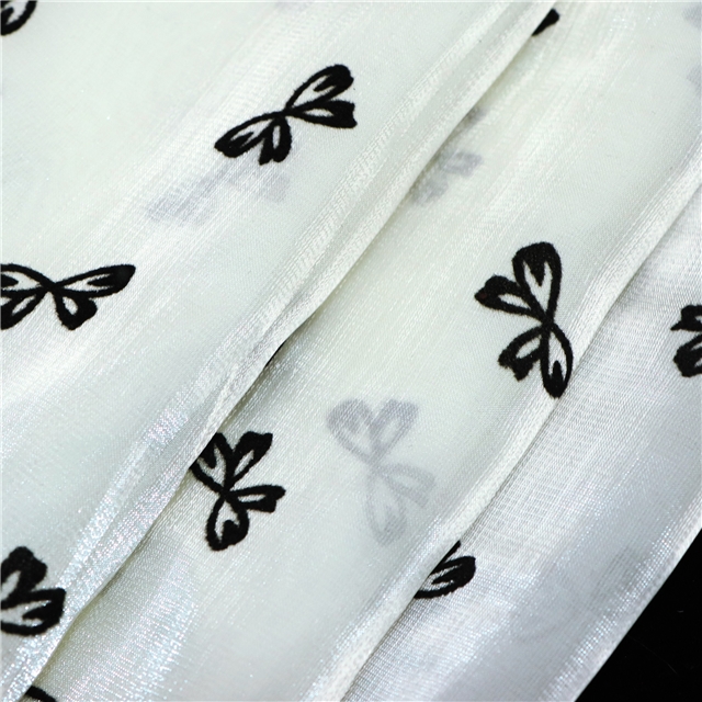 heart flocking encrypted organza fabric