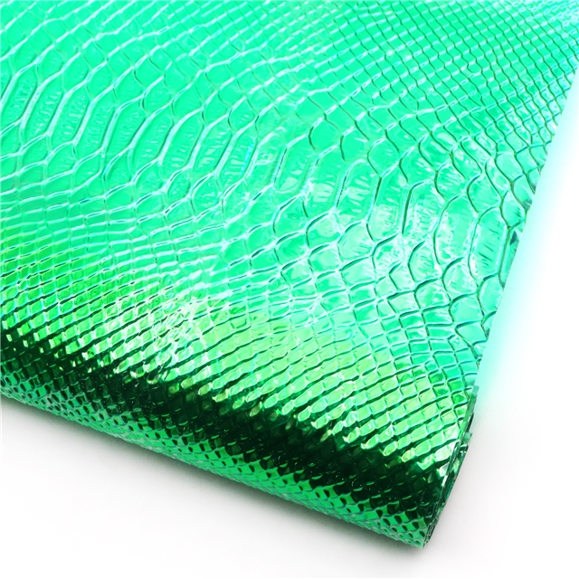 pvc bump texture laser iridescent crocodile pattern pvc synthetic leather
