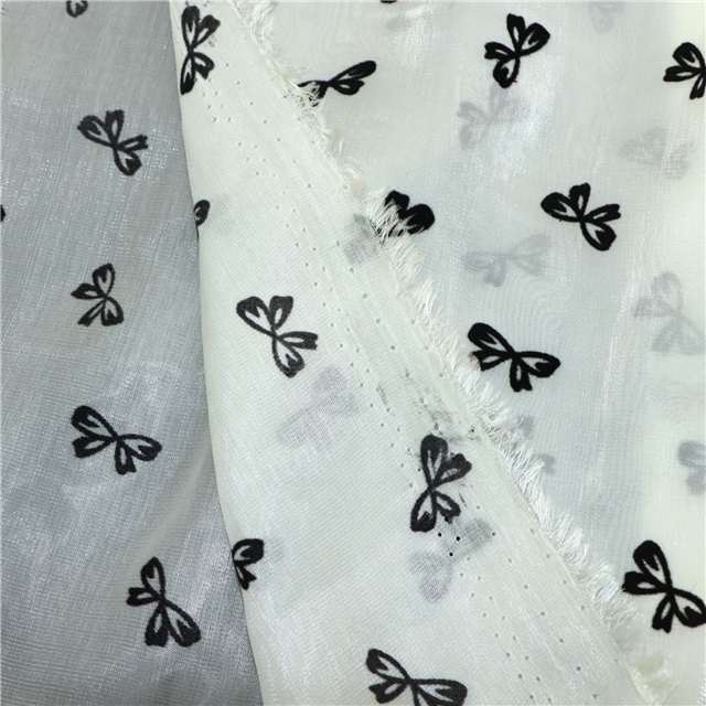 heart flocking encrypted organza fabric