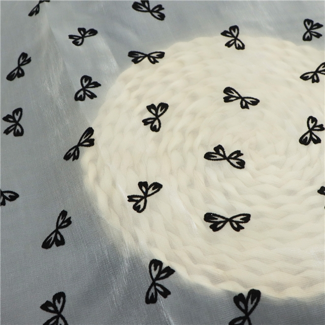 heart flocking encrypted organza fabric