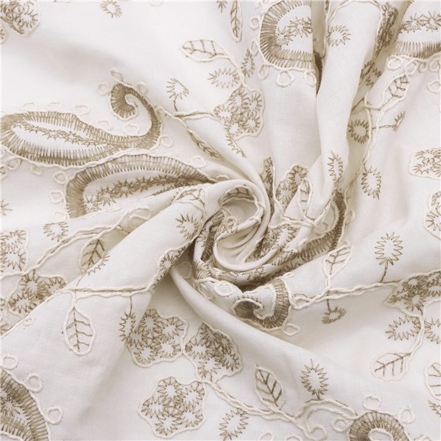 100% cotton cotton rope embroidered flower cashew pattern 100% cotton fabric 50*120cm(19.7*47.2